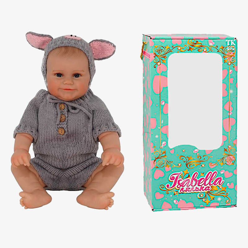 Пупс QM 24038 (12) "TK Group", функціональний, датчик руху, звуки: сміх, плач, засинає, висота: 45 см, гумовий, пустушка, пляшечка, памперс, шапочка, 