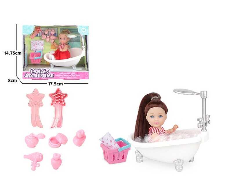Лялька 3821 (72/2) висота: 12 см, аксесуари, ванна, рухомі кінцівки, знімний одяг, в коробці