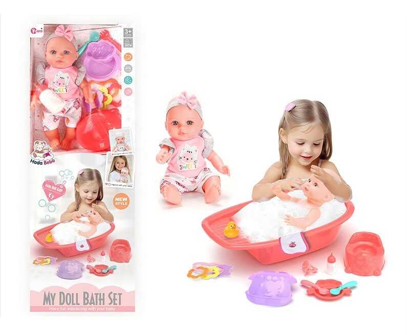 Пупс WZB 8125-1 (30) висота: 29 см, музичний чип, тіло і голова: пластик, кінцівки: гума, знімний одяг, ванночка, аксесуари, в коробці