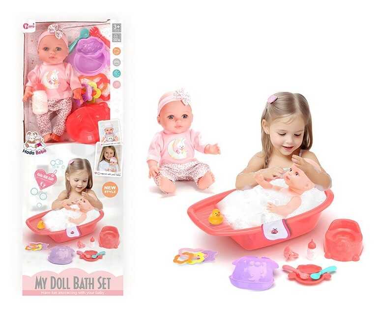 Пупс WZB 8125-4 (30) висота: 29 см, музичний чип, тіло - пластик, кінцівки  і голова - гума, знімний одяг, ванночка, аксесуари, в коробці