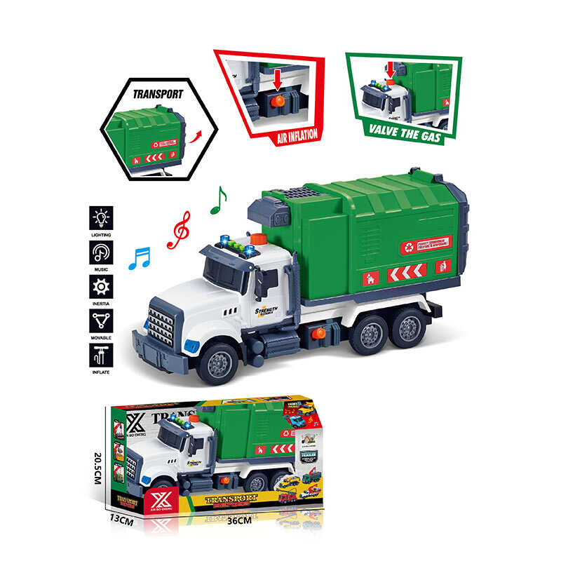 Спецтехніка 688-3 C (24) “Сміттєвоз”, довжина 33 см, підсвічування, звукові ефекти, інерція, гумові колеса, рухомі деталі, в коробці