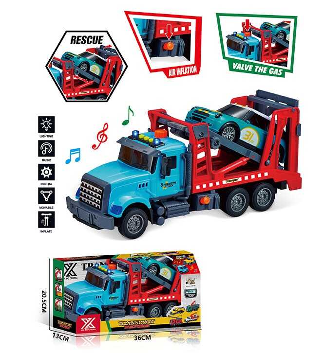 Спецтехніка 688-4 A (24) “Евакуатор”, довжина 33 см, підсвічування, звукові ефекти, інерція, гумові колеса, платформа підіймається, машинка, в коробці