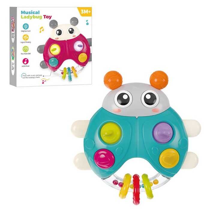 Музичне брязкальце G 310 Штрихкод=40218 (48) підсвічування, мелодії, звуки, пальчикові ігри, гумові гризунці, в коробці