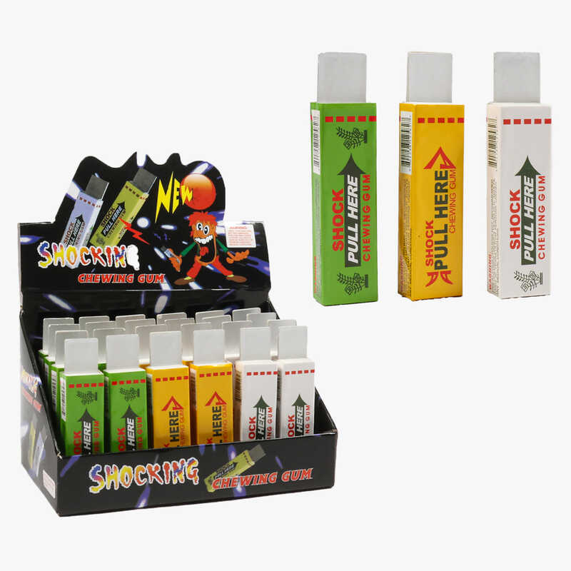 Гра антистрес C 64524 (24) ЦІНА ЗА 24 ШТУКИ В БЛОЦІ, “Жувальна гумка”, розмір: 9.2х3.2х1.5 см, “б’є струмом”, в коробці