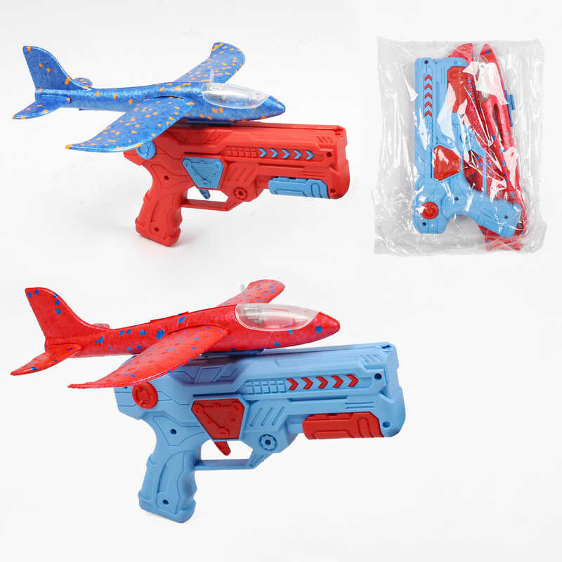 Запускач C 74775 (240) 2 види, механічний принцип роботи, літачок з підсвічуванням, в пакеті, ВИДАЄТЬСЯ МІКС