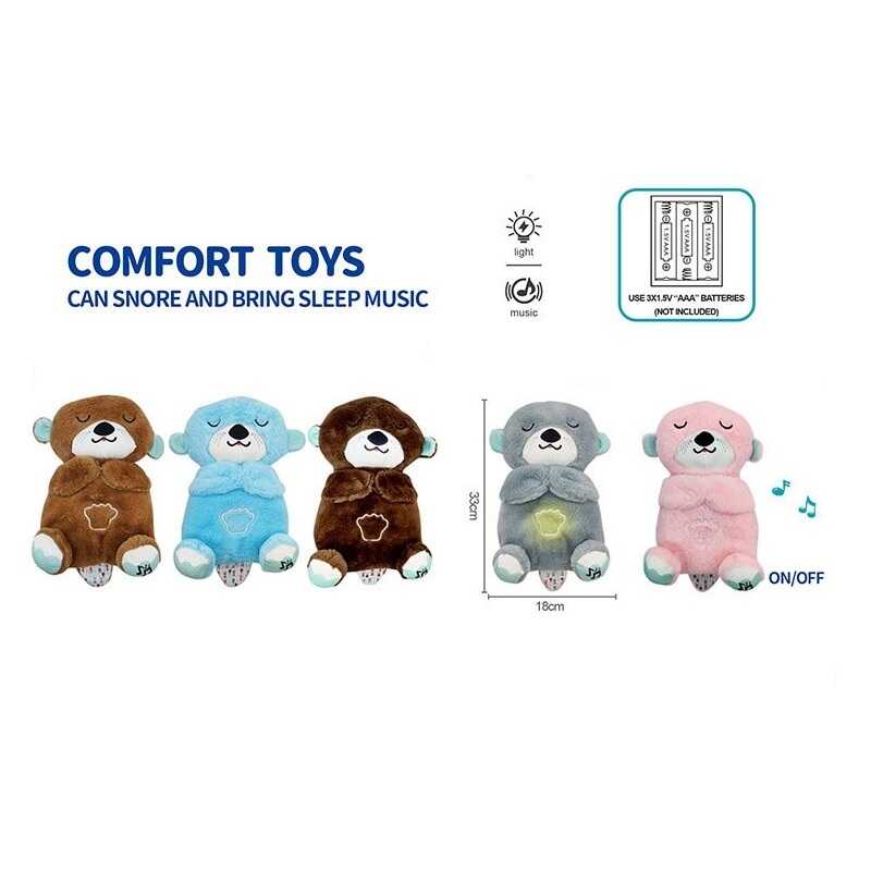 Інтерактивна іграшка 853-1 (48) "Видра", висота: 28 см, сплюшка, для сну, дихає, на батарейках, колискові, підсвічується, у пакеті, ВИДАЄТЬСЯ ТІЛЬКИ М