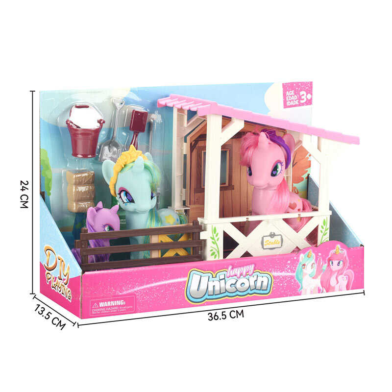 Набір поні 625 A (24) 3 фігурки, висота найбільшої: 15.5 см, матеріал поні - гума, стайня, розмір: 22.5х11х20.5 см, аксесуари, в коробці