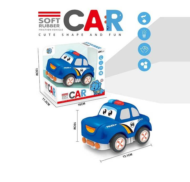 Машинка музична CC 114 (72) "Поліція", підсвічування, звук транспорту, мелодія, інерція, гумовий корпус та колеса, довжина 13 см, в коробці