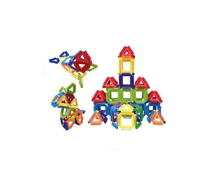 Конструктор 9905 F-1 (96/2) елементи зі “щіточками”, геометричні фігури, зміна куту нахилу, в пакеті