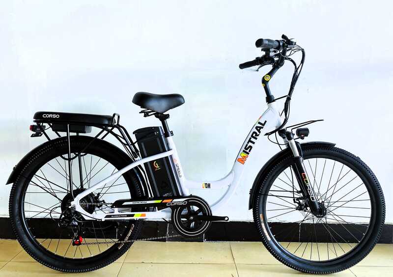 Електровелосипед Corso «Mistral» 26" дюймів MS-26699 (1) БІЛИЙ, рама алюмінієва, двигун 600W, акумулятор 48V20AH, у коробці