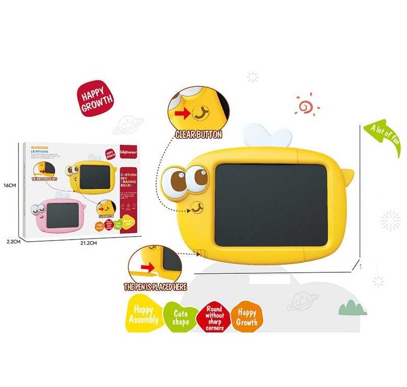 Дошка для малювання 99-25 Y (144) розмір: 21.5х15.5 см, LCD - екран, кольоровий малюнок, стилус, кнопка стирання, в коробці