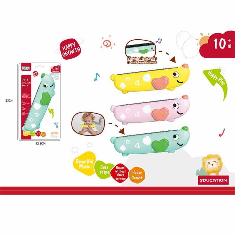 Гармоніка 368-34 (324) 3 кольори, "Песик", довжина 16 см, на листі, ВИДАЄТЬСЯ МІКС ВИДІВ