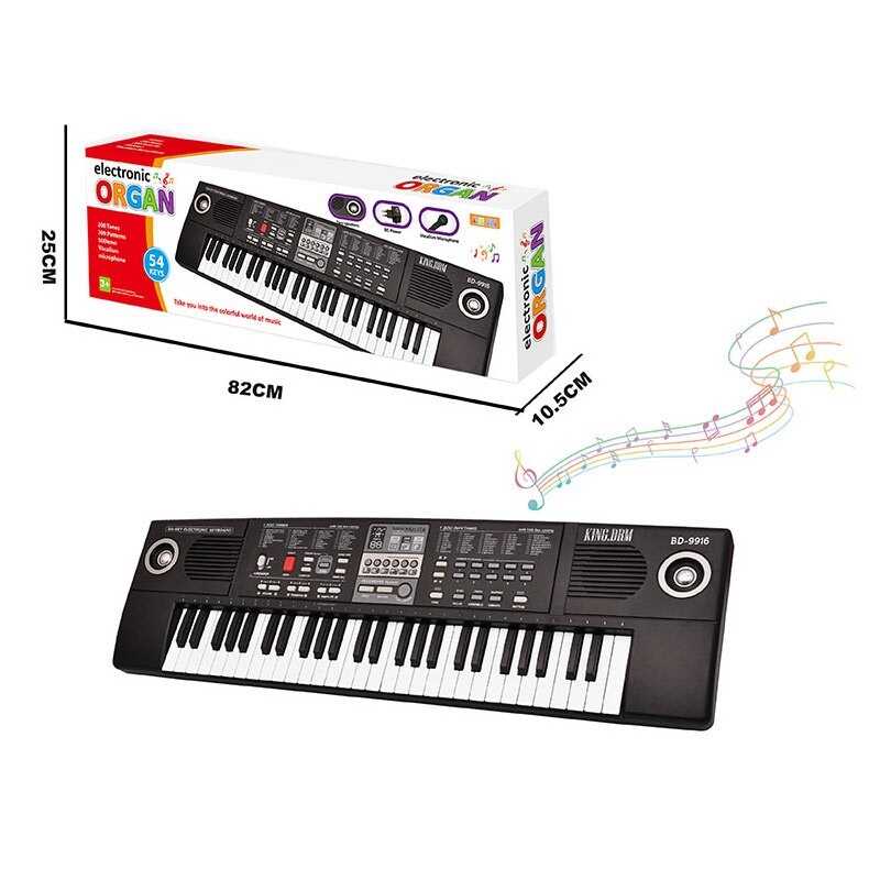 Синтезатор R 684 (12) 54 клавіші, 50 демо мелодій, 200 тонів, 200 ритмів, метроном, запис/відтворення мелодій, функція навчання, мікрофон, від мережі/батарейок, в коробці