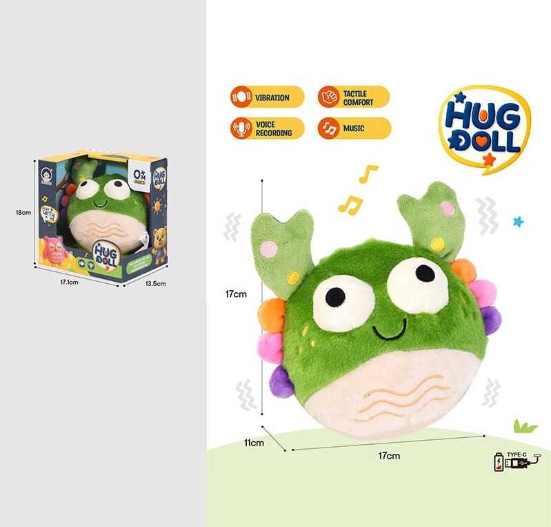 М’яка інтерактивна іграшка 988-73 (72/2) 3 режими роботи, мелодії, повторюшка, вібрує, вбудований акумулятор, Type-C, в коробці