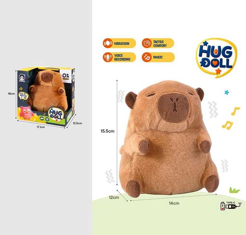 М’яка інтерактивна іграшка 988-70 (72/2) 3 режими роботи, мелодії, повторюшка, вібрує, вбудований акумулятор, Type-C, в коробці