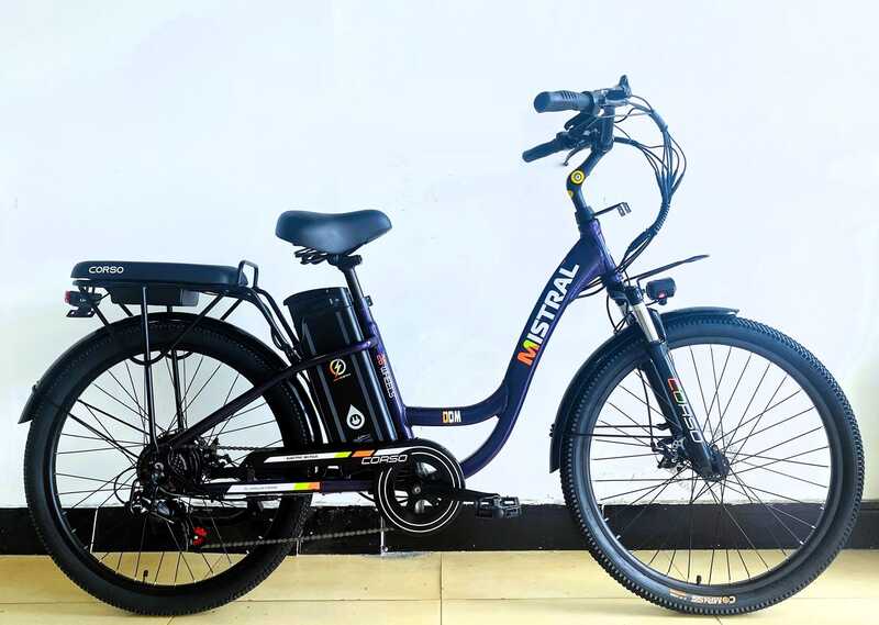 Електровелосипед Corso «Mistral» 26" дюймів MS-26095 (1) ФІОЛЕТОВИЙ, рама алюмінієва, двигун 600W, акумулятор 48V20AH, у коробці