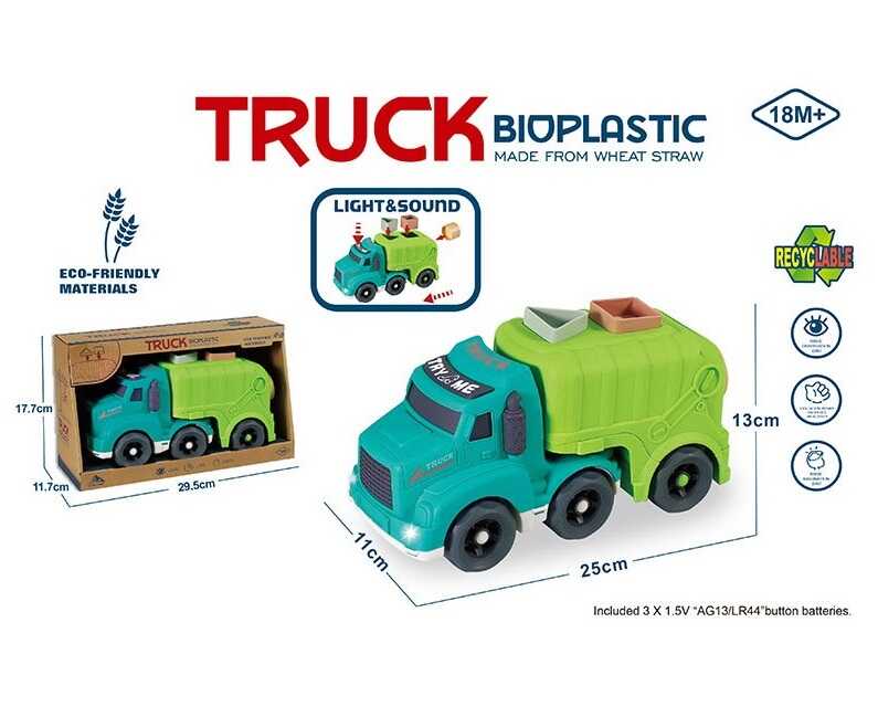 Машина 933-862 AM (32/2) звуки, мелодія, підсвічування, геометричний сортер, з біопластику, в коробці