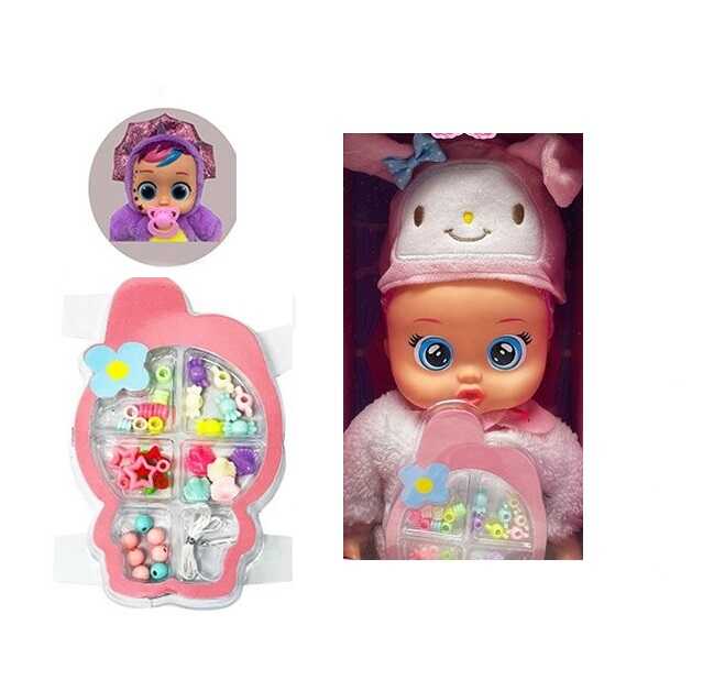 Пупс TK 2428-1 (40/2)  висота 30 см, музичний чип, рухається, пісня англійською мовою, пустишка, набір прикрас, У ПАКЕТІ