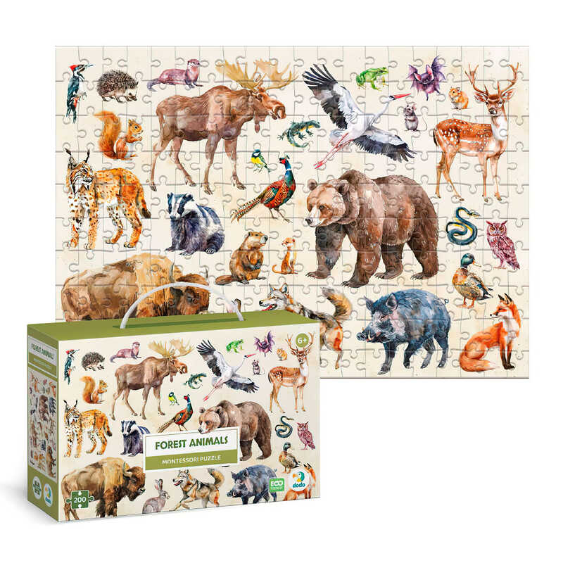 гр Монтессорі пазл "Лісові тварини" 300638 (24) "DoDo", 200 елементів, розмір зібраного пазла: 47х33 см, в коробці
