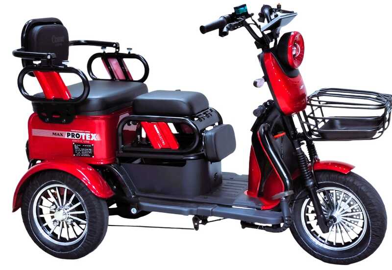 Електричний трицикл Corso «PROTEX Max» PX-213065 (1) + 1 ЯЩИК АКУМ, двигун 1200W, акумулятор графеновий 72V/28Ah, колеса 300-10, в коробці
