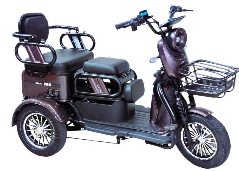 Електричний трицикл Corso «PROTEX Max» PX-186925 (1) + 1 ЯЩИК АКУМ, двигун 1200W, акумулятор графеновий 72V/28Ah, колеса 300-10, в коробці