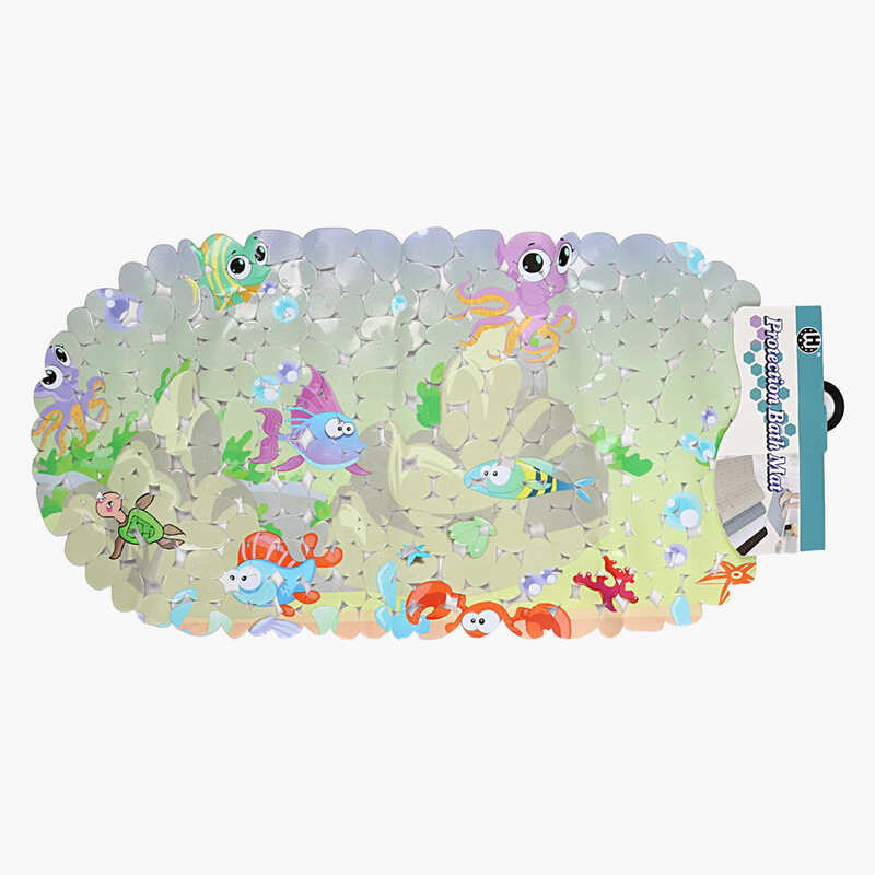 Килимок для ванни C 75988 (60) розмір 66х34.5 см, антиковзка гумова поверхня, присоски