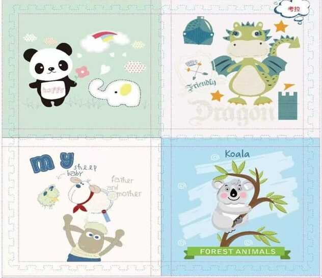 Килимок-пазл M 20344 (15) 4 м`які елементи, матеріал: EVA, розмір пазла:61x61х1 см, в плівці