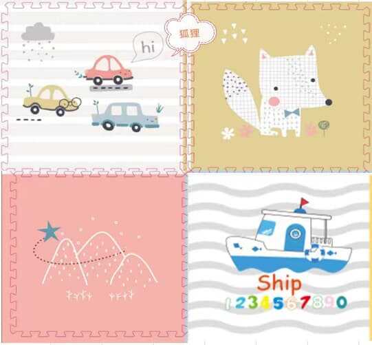 Килимок-пазл M 20353 (15) 4 м`які елементи, матеріал: EVA, розмір пазла:61x61х1 см, в плівці