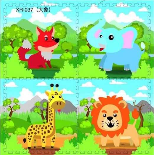 Килимок-пазл M 20355 (15) 4 м`які елементи, матеріал: EVA, розмір пазла:61x61х1 см, в плівці