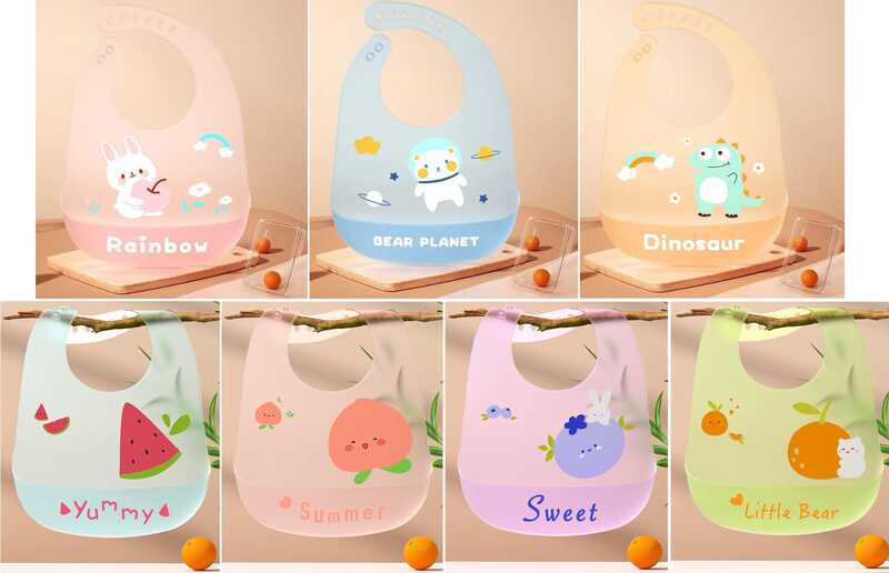 Нагрудник C 76767 (300) кишеня для крихт, водонепроникний, регульована застібка, в пакеті, ВИДАЄТЬСЯ МІКС 