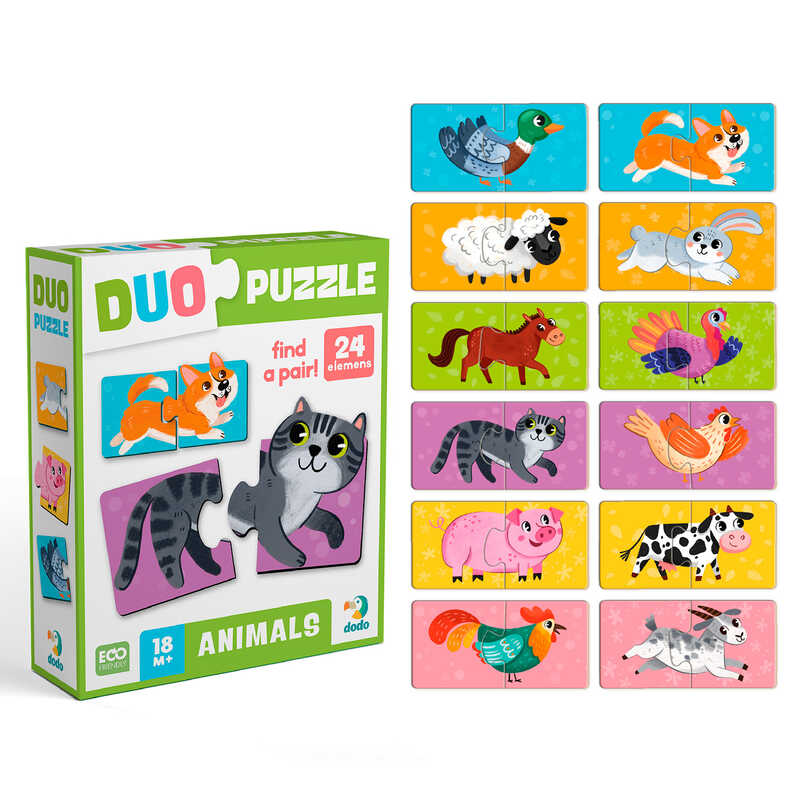 гр Пазл ДУО "Тваринки-половинки" 300689 (120)  "Dodo", 24 елементи, в коробці
