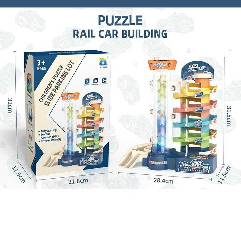 Трек 9811 (24/2) мелодія, підсвічування, автоматичний підіймач, 5 машинок, розбірна конструкція, рухливі елементи, в коробці