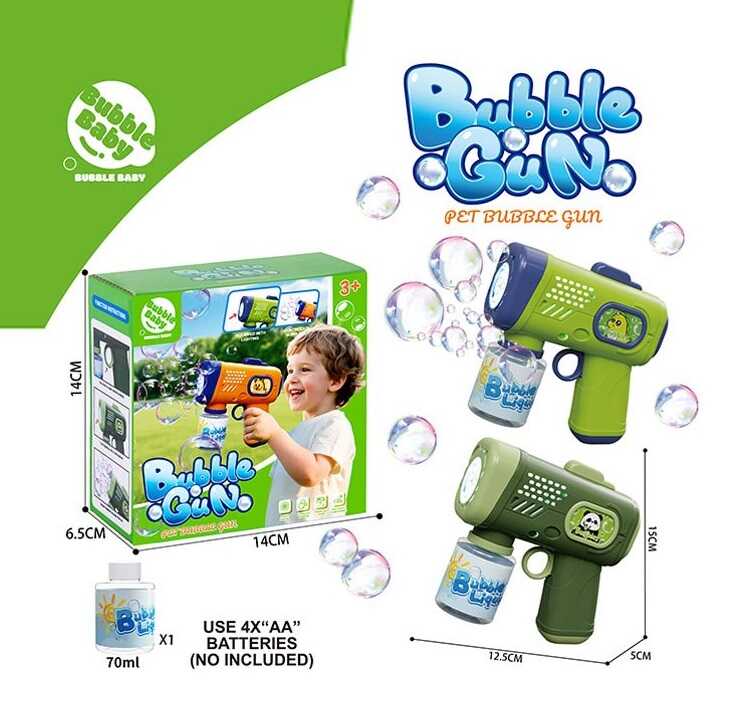 Пістолет з мильними бульбашками BE-003 B (96) 3 види, автоматичний, підсвічування, пляшечка із мильною рідиною, коробці, ВИДАЄТЬСЯ МІКС 