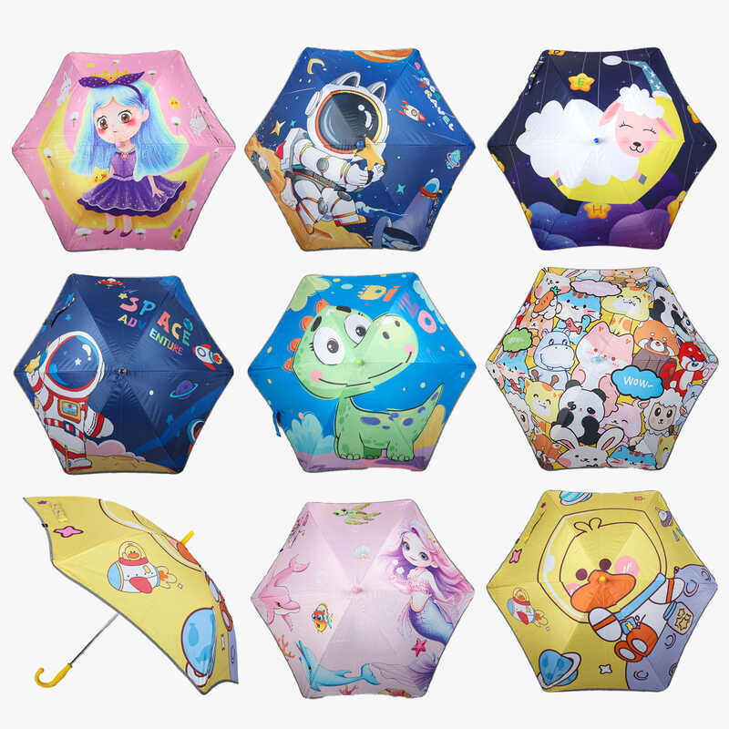 Парасолька D 34912 (100) механічна, d = 98 см, довжина 76 см, 6 спиць, світловідбивні елементи, в пакеті, ВИДАЄТЬСЯ МІКС ВИДІВ