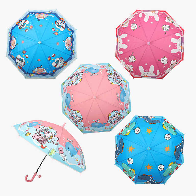 Парасолька С 76411 (60) 4 види, напівавтомат, d = 82 см, довжина 66 см, 8 спиць, свисток, в пакеті, ВИДАЄТЬСЯ МІКС ВИДІВ