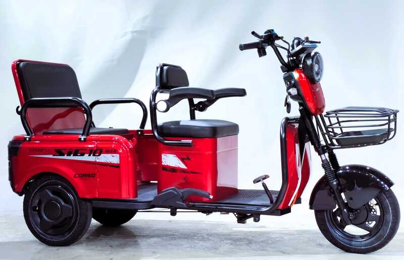 Електричний трицикл Corso «SIG-10 MAX» SM-704094 (1) + 1 ЯЩИК АКУМ двигун 1200W, акумулятор графеновий 72V/36Ah, колеса 300-10, в коробці