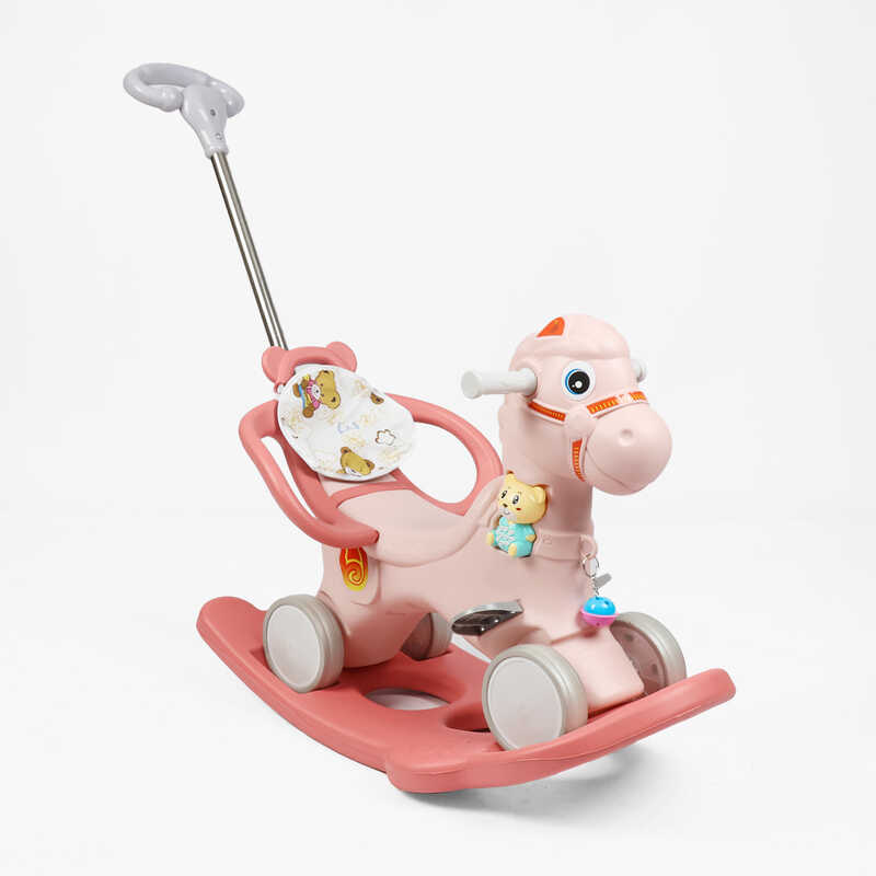 Гойдалка 2в1 F-51099 (8) каталка, батьківська ручка, музична іграшка, звук, підсвічування, пісні англійською, у пакеті