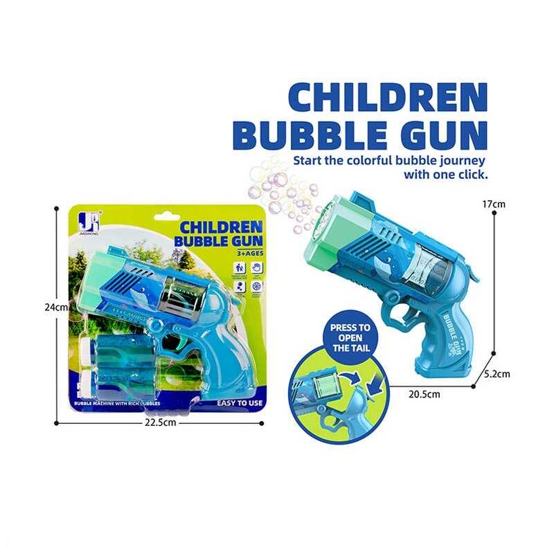 Пістолет з мильними бульбашками P 82138-3 (72/2) автоматичний, підсвічування, 2 пляшечки з мильним розчином, на листі