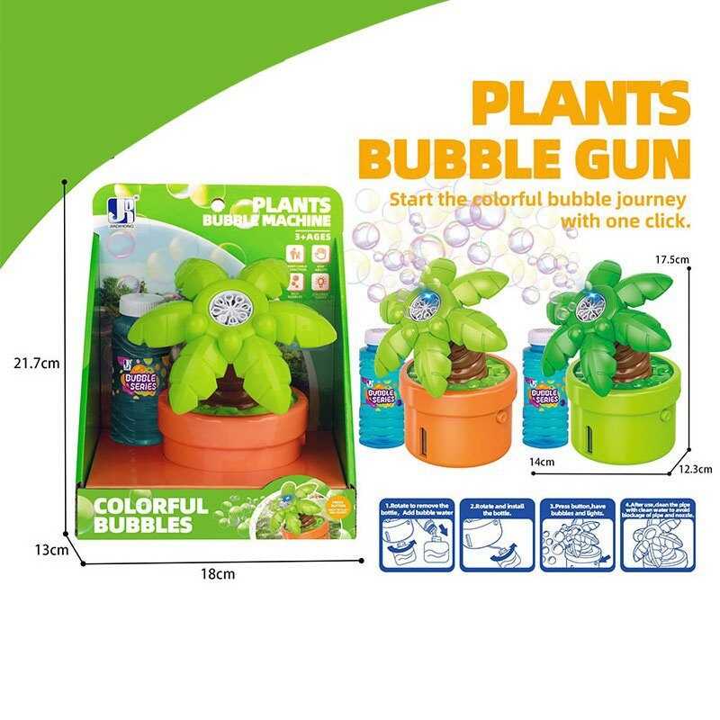 Установка з мильними бульбашками P 82318 A (72/2) 2 види, «Пальма», підсвічування, автоматична робота, пляшка з мильним розчином, в коробці