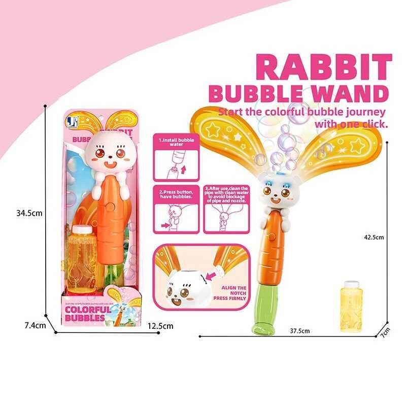 Установка з мильними бульбашками P 82418 (64/2) «Кролик», підсвічування, автоматична робота, пляшка з мильним розчином, в коробці