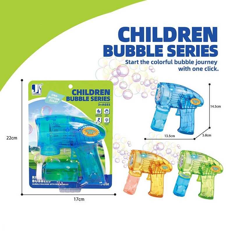 Пістолет з мильними бульбашками P 82438 A (96/2) 3 види, автоматичний, підсвічування, пляшечка з мильним розчином, на листі, ВИДАЄТЬСЯ МІКС ВИДІВ