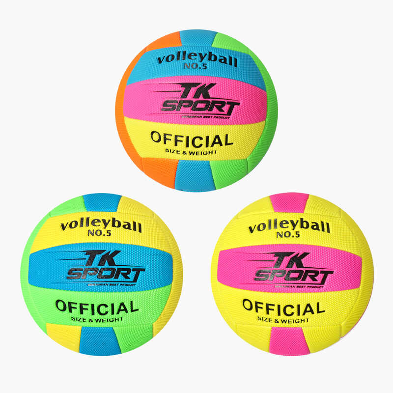 М`яч волейбольний С 76437 (80) "TK Sport", 3 кольори, м`який PVC, 280 грам, гумовий балон, ВИДАЄТЬСЯ ТІЛЬКИ МІКС ВИДІВ