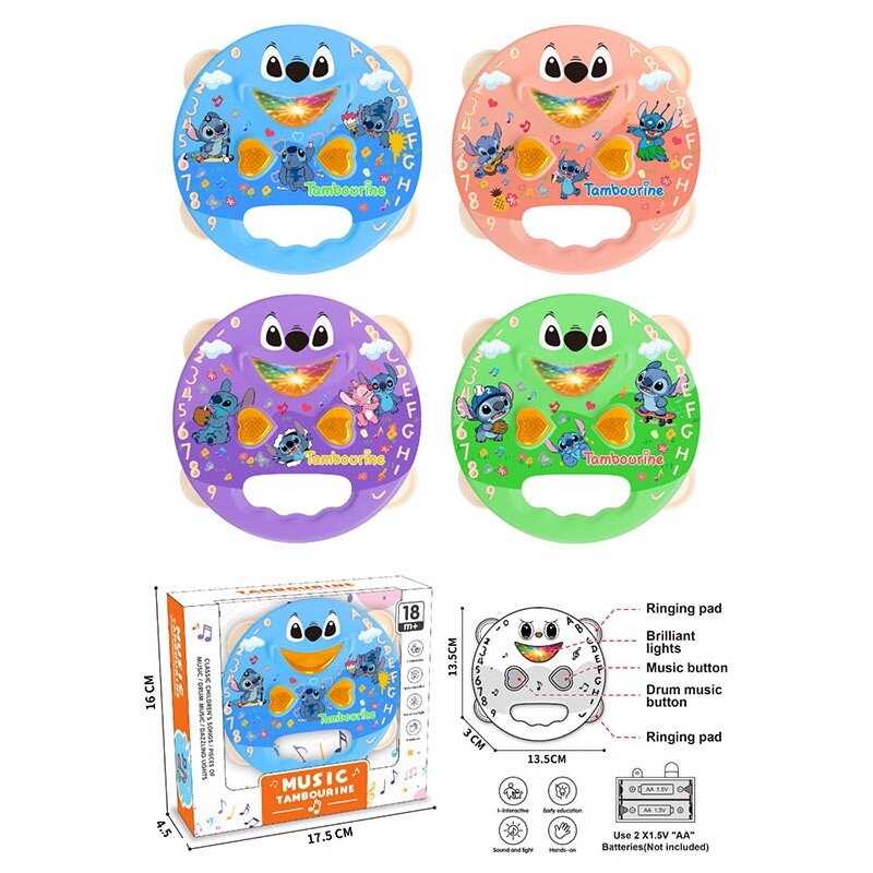 Музична іграшка L 985-2 A (192/2) розмір: 12х3х13 см, підсвічування, мелодії, бубон, в коробці, ВИДАЄТЬСЯ МІКС ВИДІВ