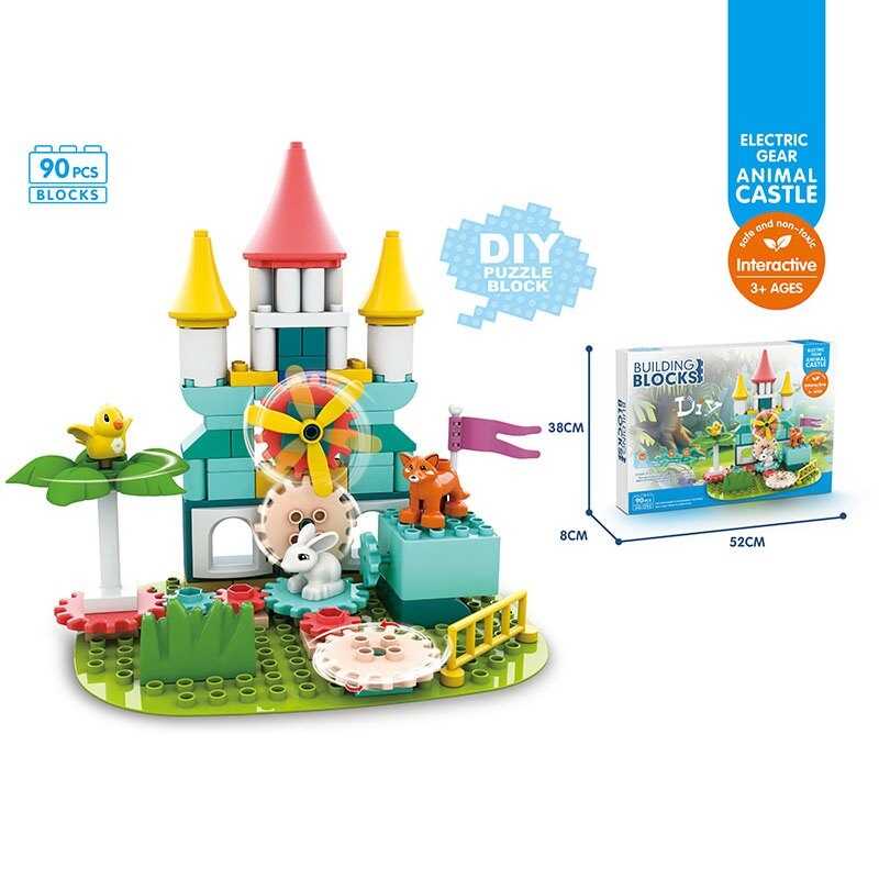 Конструктор HG 1793 (18)  90 елементів, рухомі елементи, вітрячок, шестерні, в коробці