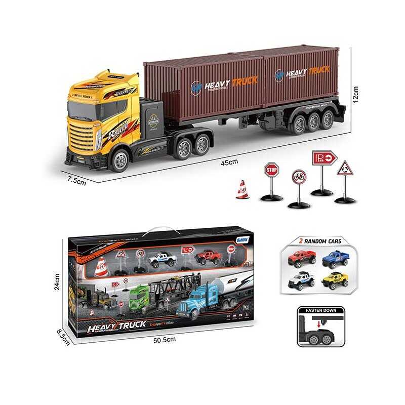 Трейлер 2003 (30) масштаб: 1:16, інерція, 2 причепи, відчиняються дверцята причепів, 2 моделі машин, довжина: 7.5 см, аксесуари, в коробці