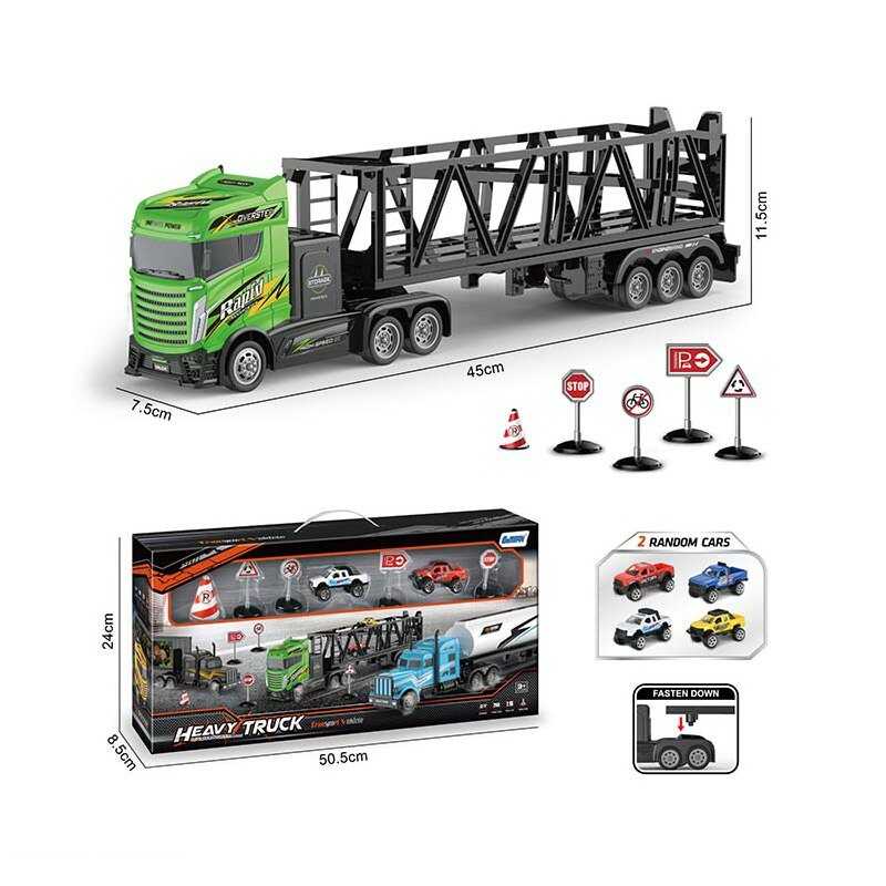 Трейлер 2004 (30) масштаб: 1:16, інерція, причеп, 2 моделі машин, довжина: 7.5 см, аксесуари, в коробці