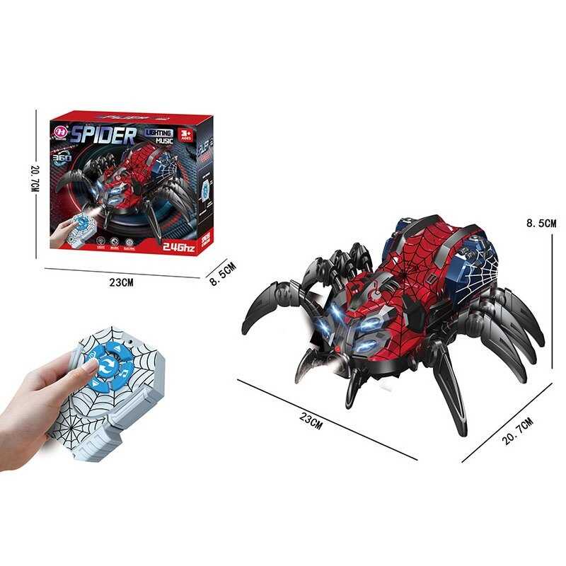 Павук на радіокеруванні HJ 918 YZ (60/2) мелодії, парогенерація, режим демонстрації, підсвічування, звуки, на батарейках, пульт 2.4 GHz, в коробці