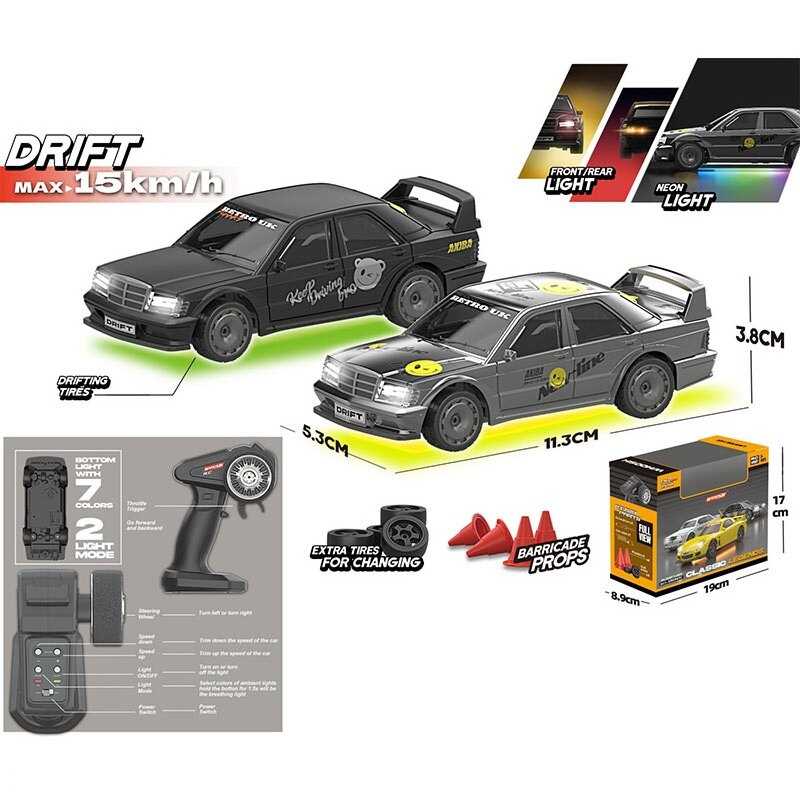 Машина на радіокеруванні K 2 (36) 2 кольори, режими швидкості, підсвічування, масштаб 1:43, вбудований акум. 3.7V, пульт 2.4 GHz, в коробці