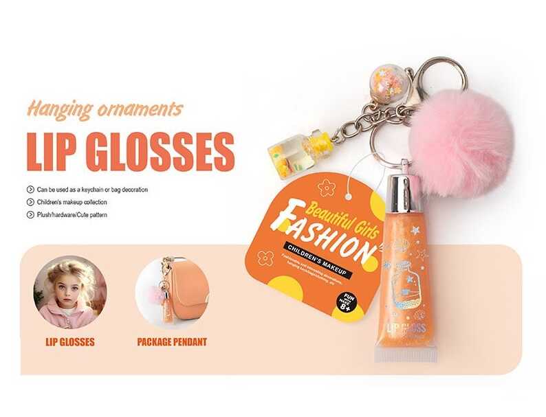 Брелок з косметикою 2617 U (360) ЦІНА ЗА 1 ШТУКУ, блиск для губ, металеві кріплення, в пакеті