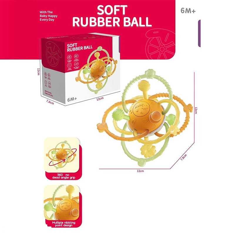 Прорізувач E 010-1 A (80)  розмір: 12х7,8х12 см, гумові елементи, багаторівнева конструкція, оберт: 360°, тріскачка, в коробці